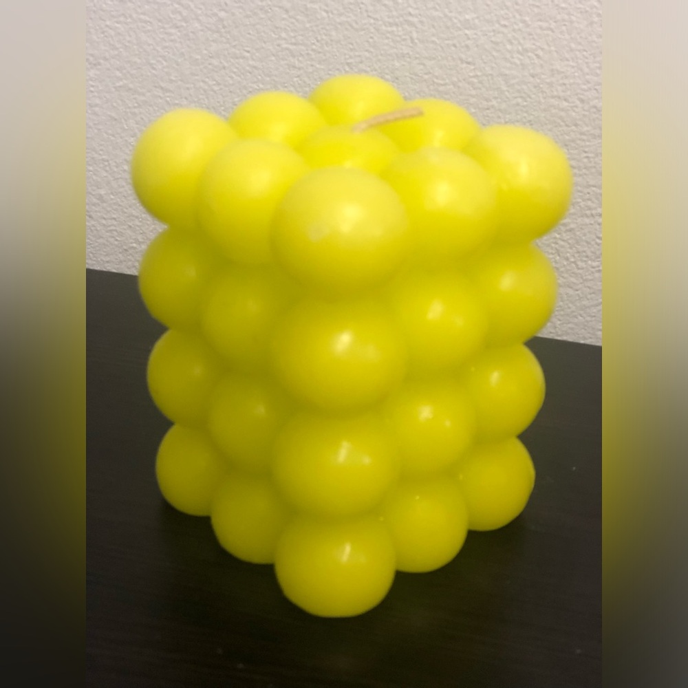 Opalhouse Bubble Candles—Novelty Cube Shaped Yellow Unscented Soy Wax